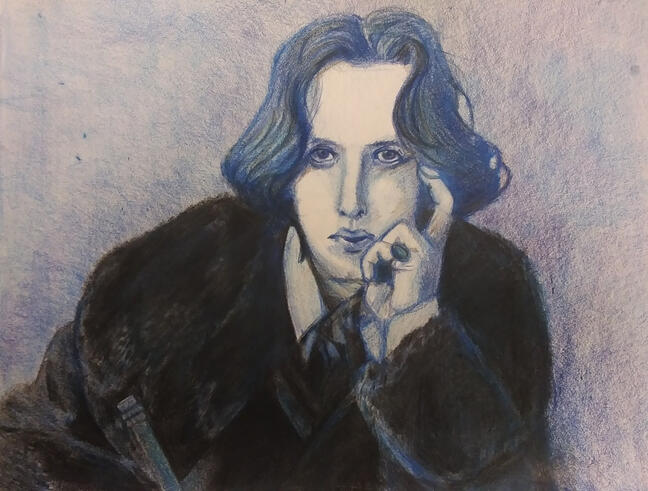 Wilde, colored pencil, 2022